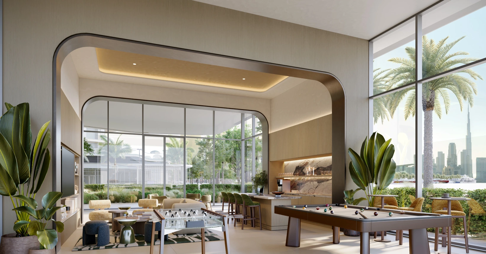 Residents’ lounge at Artistry One Residences by Select Group with contemporary interiors and relaxed social seating